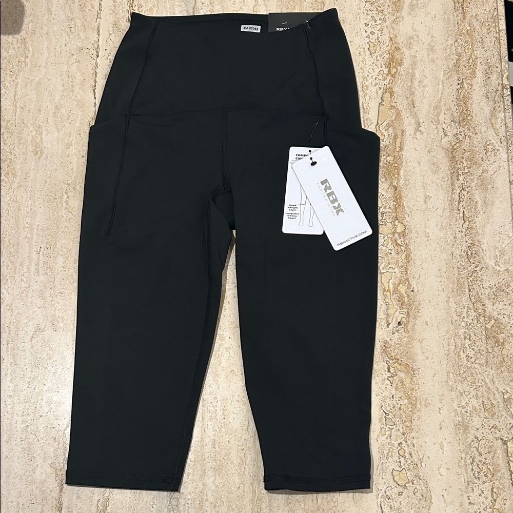 NEW 🆕 RBX Black Knee-high capri Medium Compression Leggings size XS / NWT